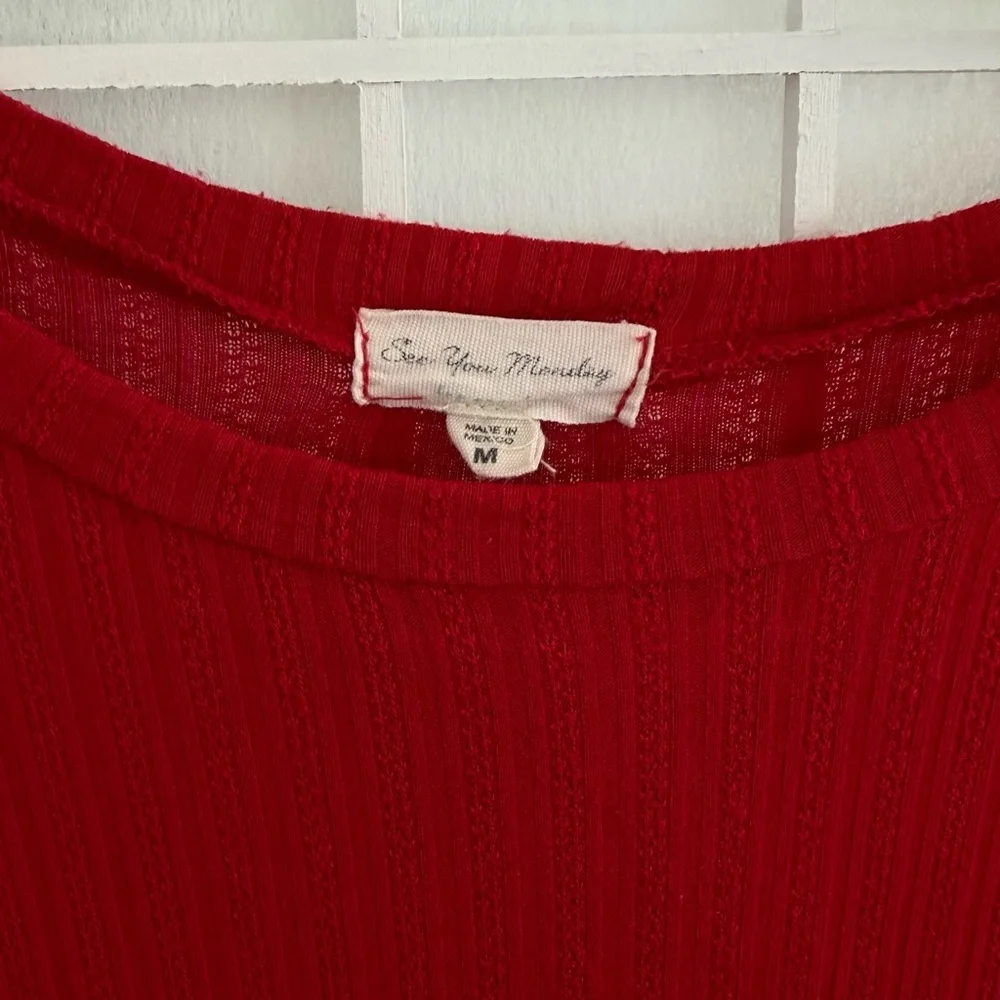 See You Monday Red Mini Short Sleeve Dress Size Medium - Picture 4 of 6